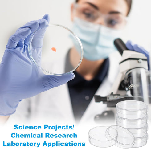 PATIKIL 55mm Plastic Petri Dishes with Lid, Petri Plates Tissue Culture Plate for Lab Science Experiment, Clear...
