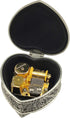Emboss Alloy Metal Music Box Wind Up and Golden Movement Music Box for Christmas/Birthday/Valentine's Day/Mother's Day (HeartShaped,Songs:Romeo an...