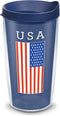 Tervis Americana USA Flag Made in USA Double Walled Insulated Tumbler Travel Cup Keeps Drinks Cold & Hot, 16oz, Classic...
