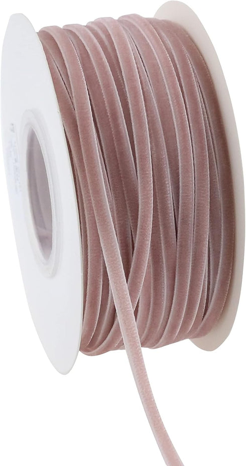 1/8 Inch Velvet Ribbon Thin Dusty Rose Velvet Ribbon Vintage Velvet Ribbon Narrow Ribbon for Wedding Invitations, Gift Wrapping, and Party Favour ...