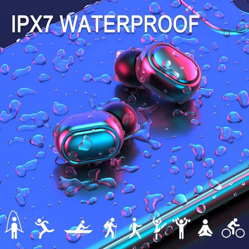 Wireless Earbuds, Bluetooth 5.3 Headphones HiFi Deep Bass with Mic ,120H Playtime LED Display ,IPX7 Waterproof Button Control True Wireless Earpho...