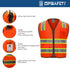 9 Pockets High visibility Class 2 Safety Vest?Hi Vis Vest with 2 inch wide Reflective Strips security vest with Zipper construction work vest for ...
