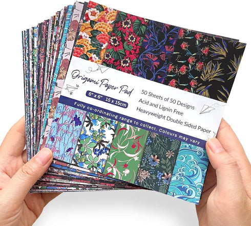 Origami Paper Kit Double Sided 100 Sheets 10 Colors 6 Inch Square Easy Fold Arts Crafts DIY Handwork Origami Papers Beginner Flowers...