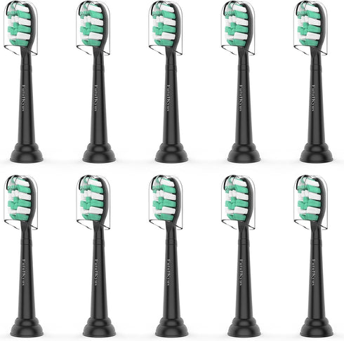 Toothbrush Replacement Brush Heads for Philips Sonicare, Electric Sonic Tooth Refill Head 4100 C1 C2 G2 Plaque Control, 10 Pack, Black...