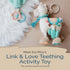 Itzy Ritzy Link & Love Toy for Stroller or Car Seat; Features Textured Ribbons, Crinkle Sounds, Clinking Rings & Silicone Teether; Designed For Ag...