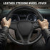Micro Fiber Leather Steering Wheel Cover, DIY Sewing with Needle & Thread, Breathable Anti-Slip Car Steering Wheel Protector, Universal 15 Inch Au...