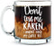 Don't Test Me Karen - 13 oz Glass Coffee Mug - Some people Just Need a High Five With a Chair Birthday Idea for Coworkers, Men & Women, Him or Her...