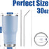 D·S 30oz Blue Tumbler Stainless Steel Double Wall Vacuum Insulated Mug with Straw and Lid, Cleaning Brush for Cold and Hot Beverages...