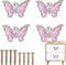 4 pcs Butterfly Handle Creative Cabinet Drawer Wardrobe Dresser Zinc Alloy Knob Furniture Door Single Hole Handle Door Handle (Pink Butterfly)...