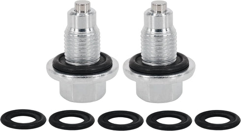 2PCS M14x1.5MM Magnetic Engine Oil Drain Plug Fit Ford Jeep Chrysler Dodge Lincoln Fiat Ram LandRover Mercury Select Models, Replace 090-115 090-1...