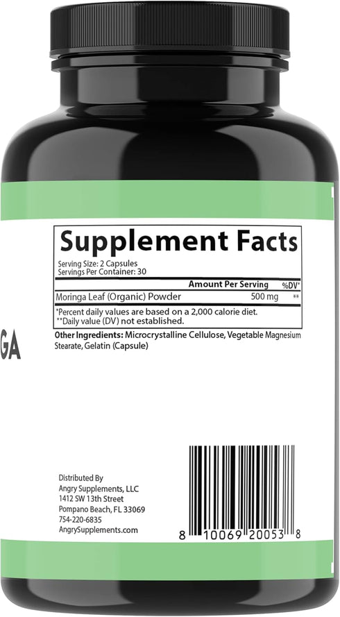 Organic Moringa, Nature’s Green Super Food Supplement, 100% Pure Leaf Powder, All-Natural Nutrient Rich Antioxidant, Body Detox and Digestive Heal...
