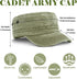 Geyoga Army Cap 2 Pieces Cadet Military Hat for Men Women Washed Cotton Flat Top Cap Unisex Outdoor Sports Casual Sun Hat...