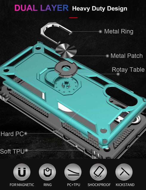 LUMARKE for Galaxy Note 10+ Plus Case,Pass 16ft. Drop Test Military Grade Heavy Duty Protective Phone Cover with Magnetic Ring Kickstand Compatibl...