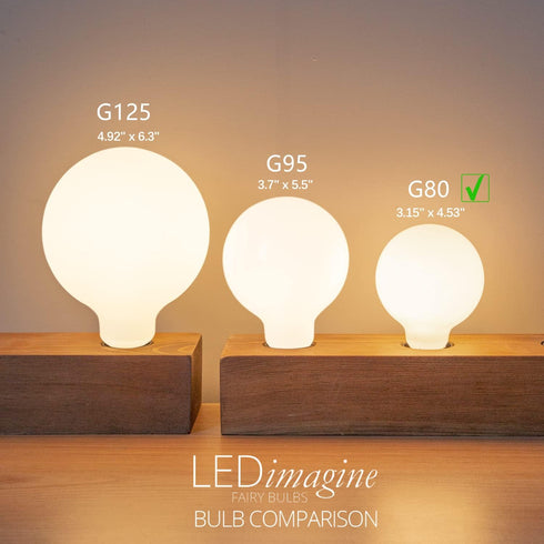 6 Pack G25/G80 Globe LED Bulb, Warm White 2700K Dimmable LED Globe Bulb, 5W Equivalent 40W LED Globe Light Bulbs, CRI 90+, Milky Glass, LED Bulb f...