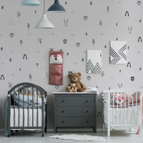 Stylish Animal Wall Stickers - Nursery, Toddler, Kids Jungle Wall Stickers with Adorable Safari Animal Designs. Easy to Apply Baby Wall Stickers. ...