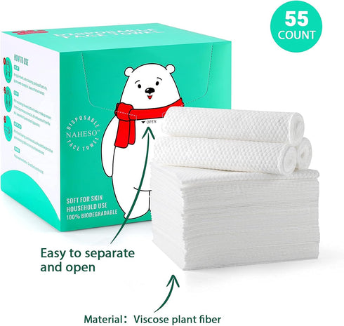 Disposable Face Towels,Oversize Ultra-thick and Cloud-Soft,Wet and Dry,Makeup Removal Wipes,Sensitive Skin Friendly,Multipurpose Cleaning Cloth Ti...