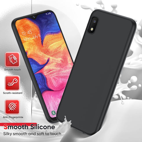 LeYi for Samsung Galaxy-A10e-Phone Case: Samsung A10e Phone Case with 2 Pack Tempered Glass Screen Protector, Liquid Silicone Slim Gel Rubber Prot...