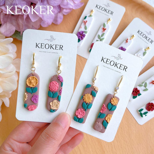 Keoker Long dangle Shape Polymer Clay Cutters, Long Rectangle Clay Earrings Cutters, Basic Clay Cutters (10PCS ALL)...
