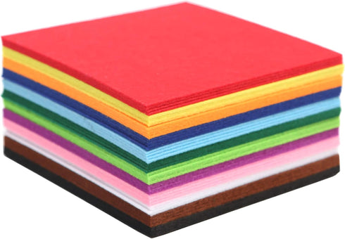 Craft Stiff Felt Squares - 6 x 6 Inch - 48 Pack - 12 Colors, 4 of Each Color - 2mm Thick Sheets...