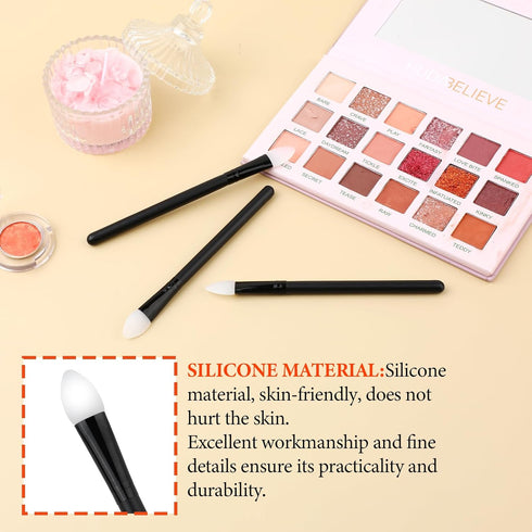 3 Pcs Silicone Makeup Applicator Shadow Brush Eyeshadow Applicators Eyeshadow Brush Lip Mask Makeup Brushes for Liquid Eye Shadow Applying Cream...