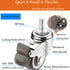 Stem Casters, 360 Degree Swivel Stem TPR Wheels with Metric M6-1.0x15mm Thread Rods Replacement Industrial Castors for Carts, Furniture, Dolly, Wo...