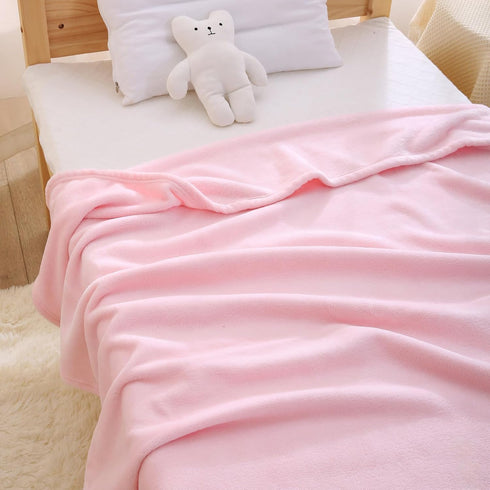 DaysU Plush Flannel Baby Blanket Super-soft Lightweight, Embroidered Fleece Baby Blanket for Girls, Portable Bed Throws for Baby Crib and Toddler ...