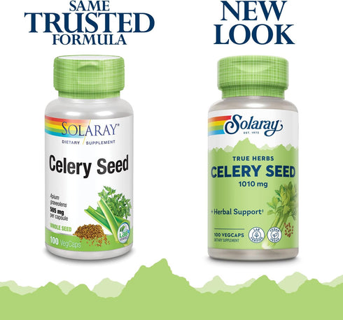 Solaray Celery Seed, 505mg, 100 Vegetarian Capsules...