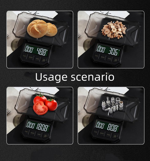 Digital Scale, Timer Coffee Scale,Digital Kitchen Gram Scale,2000gx0.1g,Back-Lit LCD Display,Auto Off, Stainless Steel, Batteries Included...