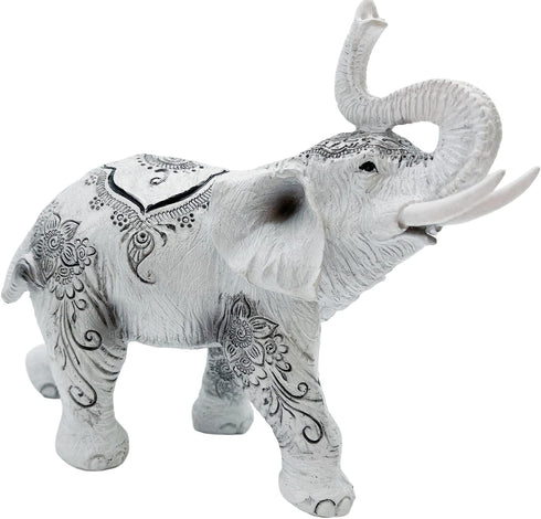 George S. Chen Imports Thai Collectible Statue Figurine Decoration (Trunk up-Thai Elephant, 88246white)...