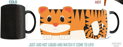 Morphing Mugs Cartoon Tiger - One 11 oz Color Changing Heat Sensitive Ceramic Mug – Image Revealed When HOT Liquid Is Added!...