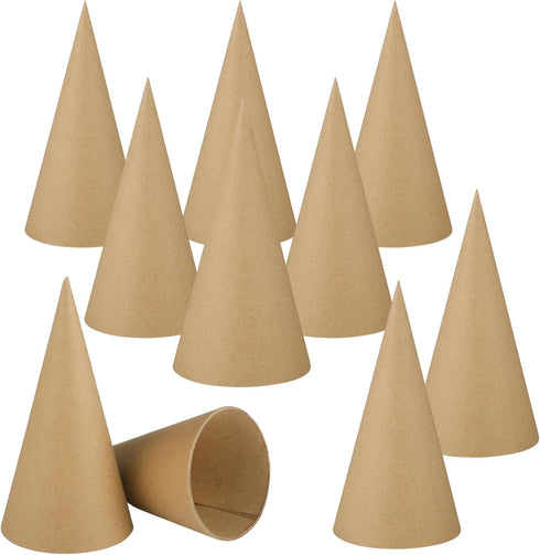 Zhanmai 12 Pcs Paper Mache Cones Open Bottom Cardboard Craft Cones for Valentine's Day St. Patrick's Day DIY Gnomes Ornament Cone Tree Decorations...