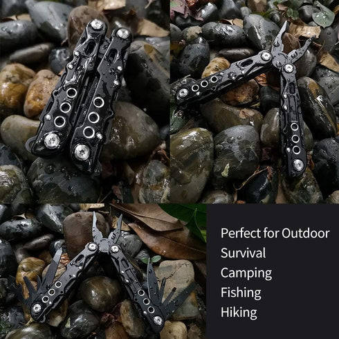 Multitool Pliers Portable Pocket Knife Camping Tool Gifts for Men 12 in 1 Multi Tool with Safety Lock Screwdrivers Saw Bottle Opener Durable Sheat...