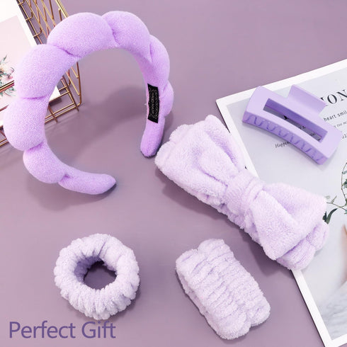 Spa Headband, Skincare Headband, Makeup Headband, Headband for Washing Face, Wrist Bands for Washing Face, Face Wash Headband, Teen Girl Gifts Tre...