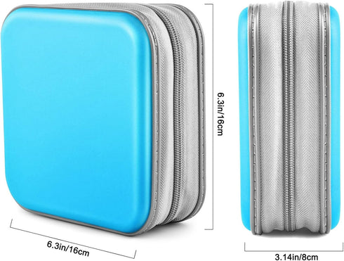CD/DVD Case Wallet, 48 Capacity, Sky Blue, Plastic, Portable Storage Organizer...