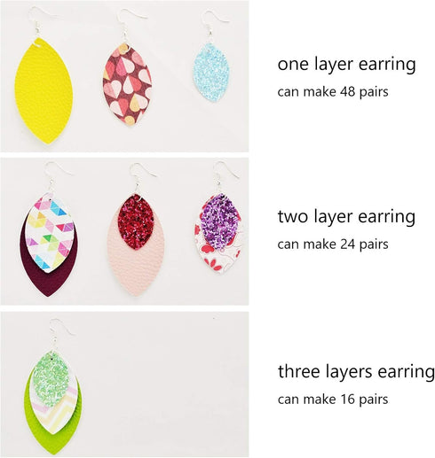 AOUXSEEM 321 Pcs Faux Leather Earrings Making Kit for Beginner, Contains 96 Pre Cut Evil Eye Earring Pieces with Hooks Jump Rings Opener Earring D...