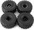 RCHUBAM 1.0" Wheel and Tire Set 4Pcs 69mm * 33mm Large Sticky Crawler Tires with Wheels for 1/18 TRX4M 1/24 Scale RC Crawler Car Axial SCX24 Upgra...