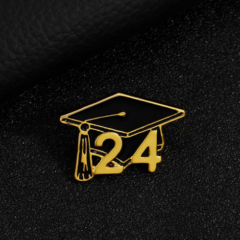 2024 Graduation Cap Enamel Pin Decorations Brooch Lapel Apparelpin Black and Gold Graduation for Studant Women Men College High School Congrats Gr...