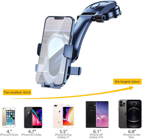 Car Phone Holder Mount,Dashboard Car Phone Holder Universal Sturdy Suction Cup Car Phone Mount,Compatible with iPhone13 Pro Max 12 11 X XS XR,Sams...