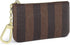 Rauder Luxury Zip Key Chain Pouch | Mini Coin Purse Wallet Card Holder with Clasp | for Men Women - Coated Canvas (Brown Stripe)...