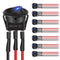 Nilight 8PCS 12V 20A Round Blue Toggle LED Rocker Switch On-Off Control SPST 3Pins for 12V Car Truck Boat Marine Off-Road Vehicle with 24PCS Wires...
