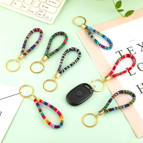 Junkin 24 Pcs Boho Surfer Key Chain with Golden Key-ring Bulk for Women Men Hippie Keychain Summer Festival Decorative Accessories Handmade Cute K...