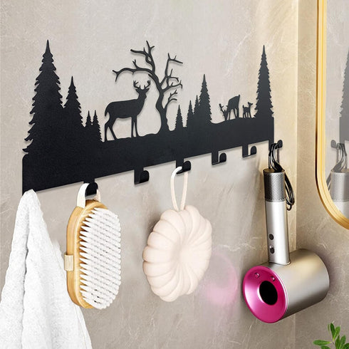 Wall Mounted Key Rack | Metal Key Rack Hook Organizer | Metal Key Organizer with 7 Hooks Wall Decoration for Front Door, Hallway, Kitchen, Office...
