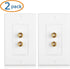 Cable Matters 2-Pack Speaker Wire Wall Plate, Gold Plated Speaker Wall Plate, Banana Plug Wall Plate for 1 Speaker, White...