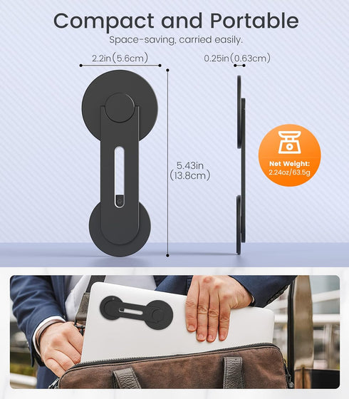 MoKo Magnetic Laptop Phone Holder, Adjustable Continuity Camera Mount for Monitor's Top and Side, Slim Computer Expansion Bracket Stand for Tesla,...