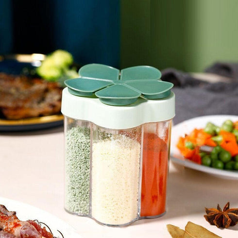 2 Pcs 5 in 1 Spice Containers, Multi-Spice Dispenser, Portable Travel Seasoning Condiment Containers, Salt Pepper Spice Shaker with Lid and Labels...