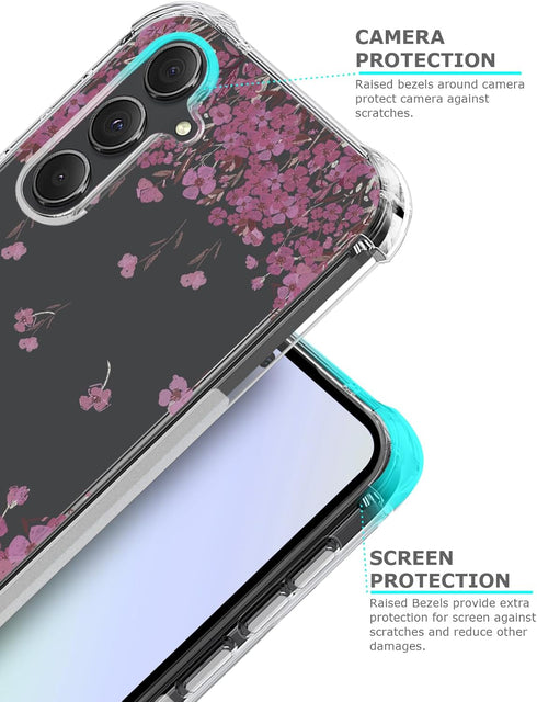 Floral Clear Case for Galaxy S23 FE for Women/Girls,Pretty Phone Cover for Samsung Galaxy S23FE,Flower Design Slim Soft Transparent Drop Proof TPU...