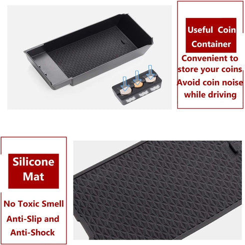 TTCR-II Center Console Organizer for Mercedes Benz A Class 2019-2025, for B Class GLB Console Organizer 2020-2025, for CLA Center Storage Tray GLA...