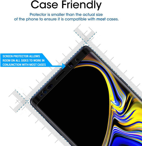 amFilm Galaxy Note 9 Screen Protector Glass (Full Screen Coverage), Tempered Glass Screen Protector for Samsung Galaxy Note 9 - Dot Matrix, Case F...