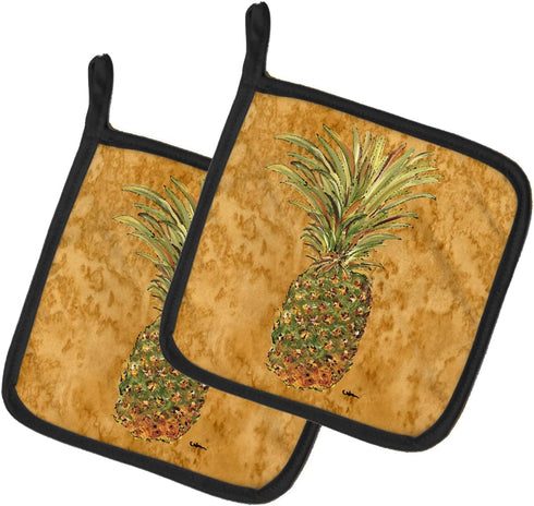 Caroline's Treasures 8654PTHD Pineapple Pair of Pot Holders Kitchen Heat Resistant Pot Holders Sets Oven Hot Pads for Cooking Baking BBQ, 7 1/2 x ...
