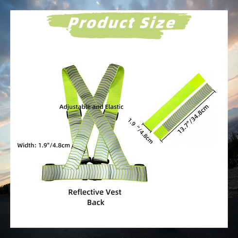 Reflective Running Vest and Armband, Safety Gear, Reflective Suspenders, High Visibility Vest, Adjustable Reflective Strap Safety Vest Elastic Bel...